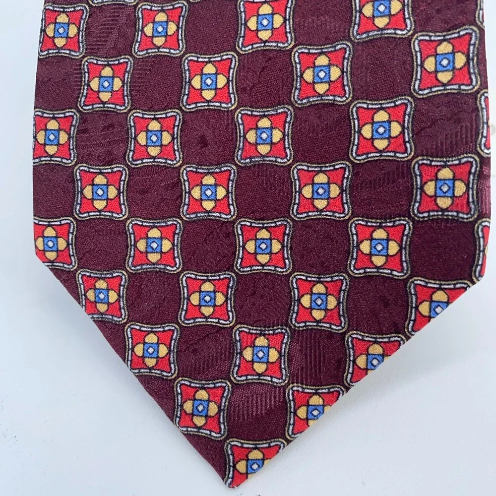 Eton Tie Mens One Size Multi‎ Patterned Silk Classic Luxury Necktie Italy Made